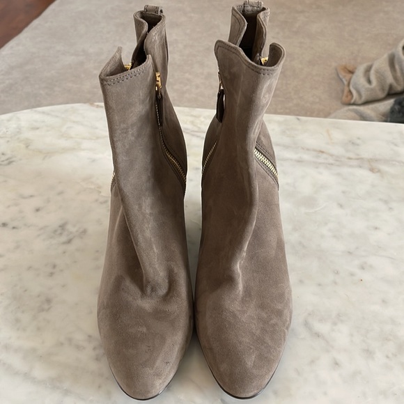 Marion Parke Driscoll Suede Double Zipper Wedge Bootie - Picture 4 of 7